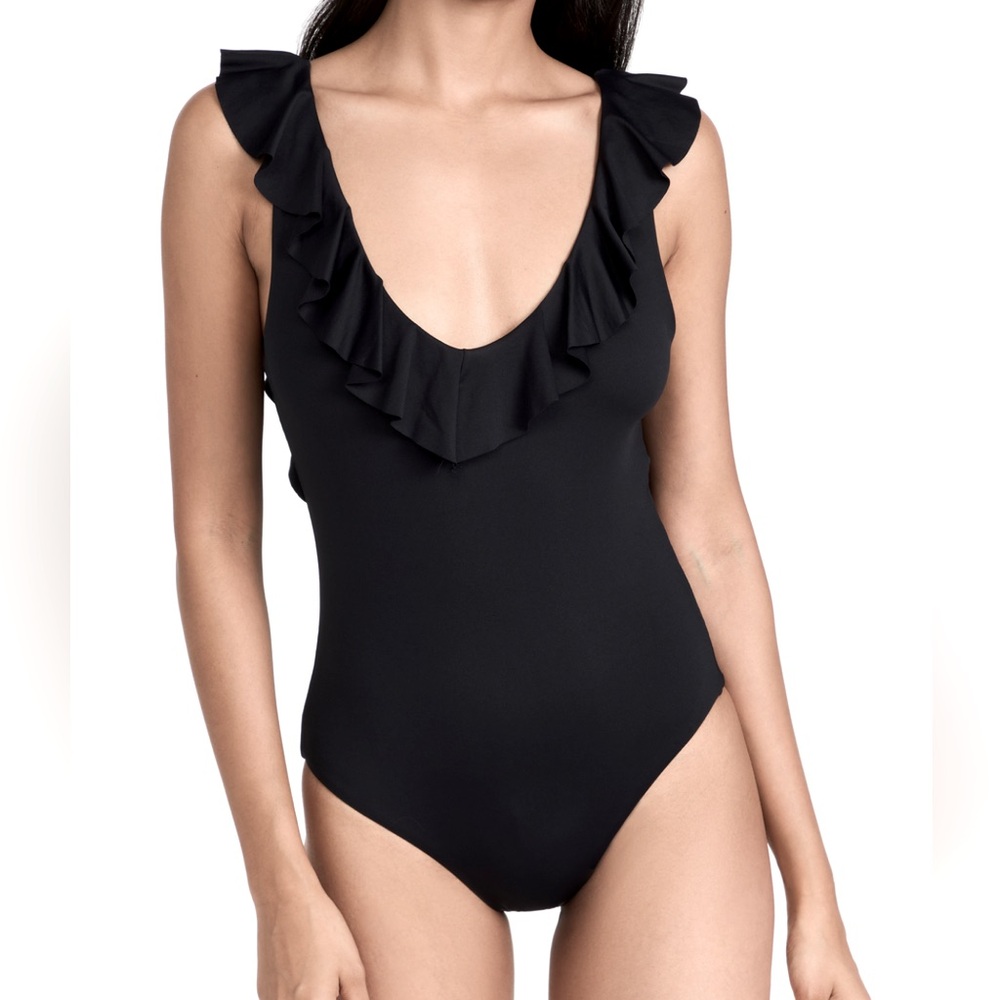 Eberjey Black Ruffle One Piece Swimsuit